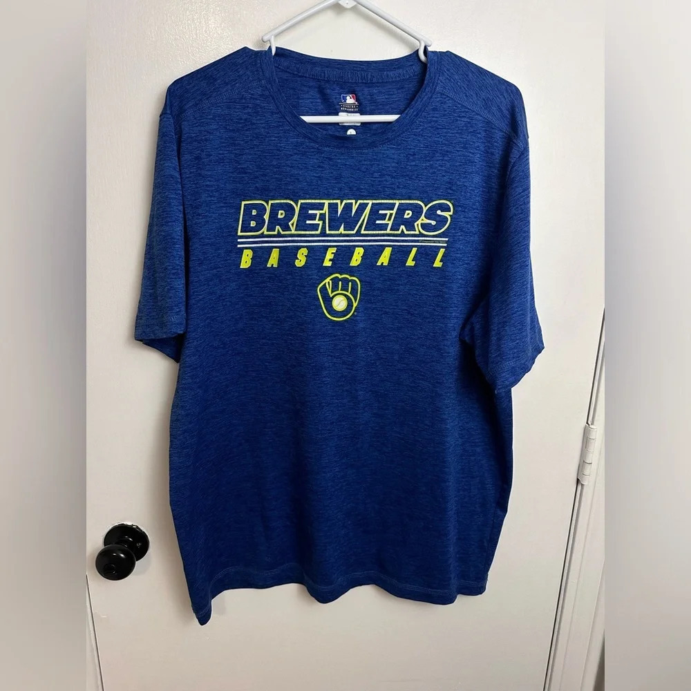 Blue Brewers Baseball t-shirt size Large #1235